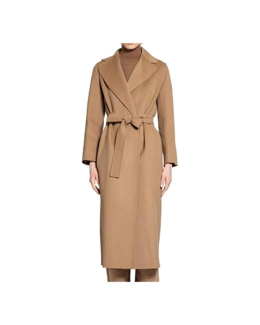 Max Mara Belted Coats in het Natural