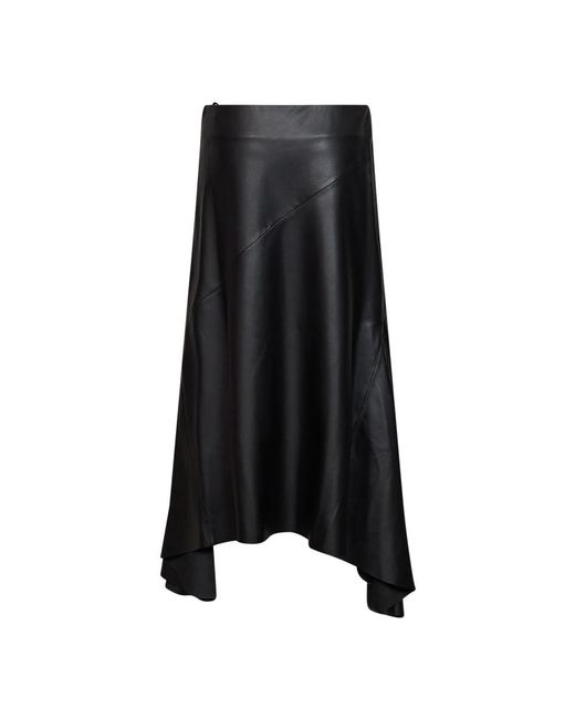 Mugler Black Leather Skirts