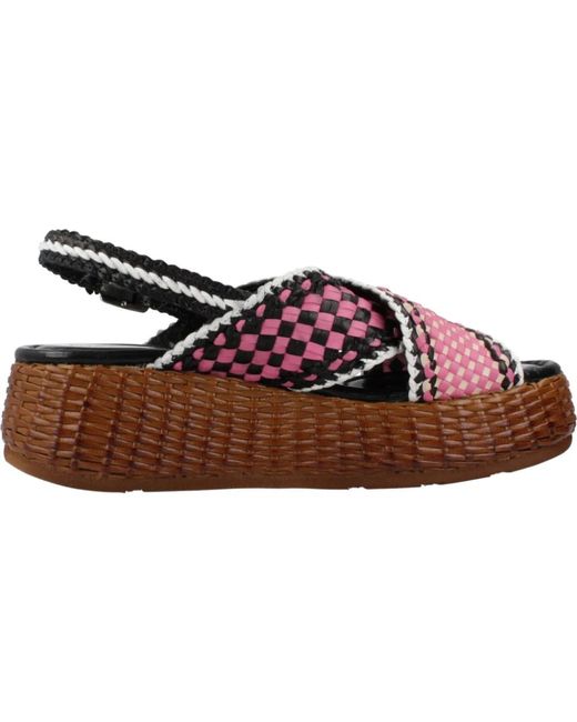 Pons Quintana Pink Stilvolle flache sandalen für frauen