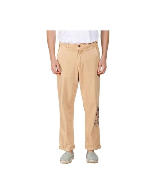 Mason's Natural Straight Trousers for men