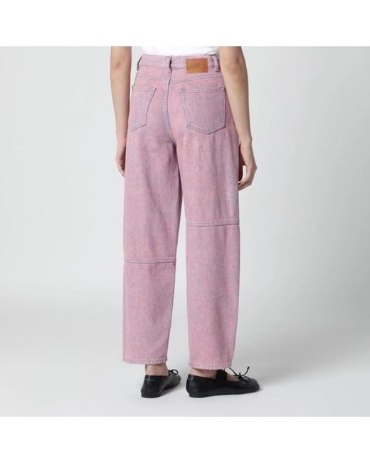 Ganni Pink Cropped Jeans