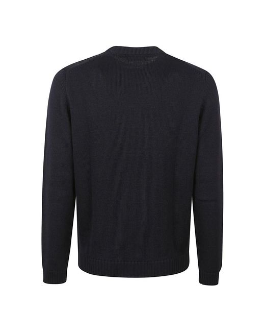 Zanone Blue Round-Neck Knitwear for men