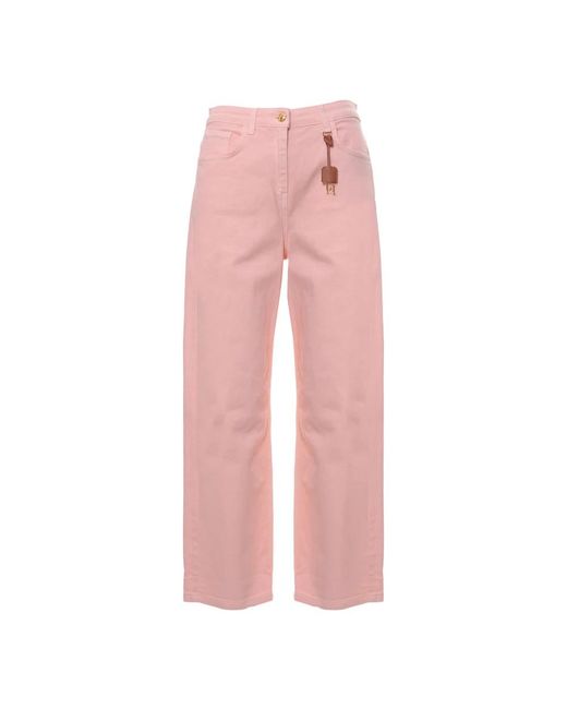 Elisabetta Franchi Pink Wide Jeans