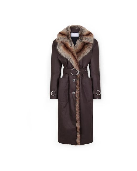 Rabanne Brown Belted Coats