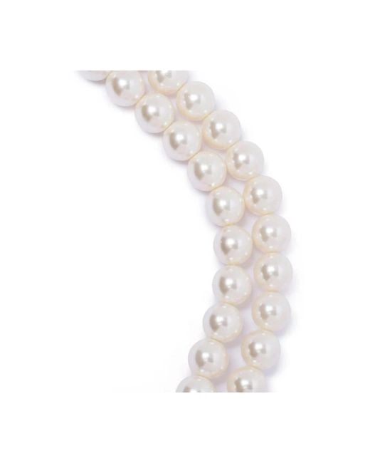 Alessandra Rich White Doppel perlenkette