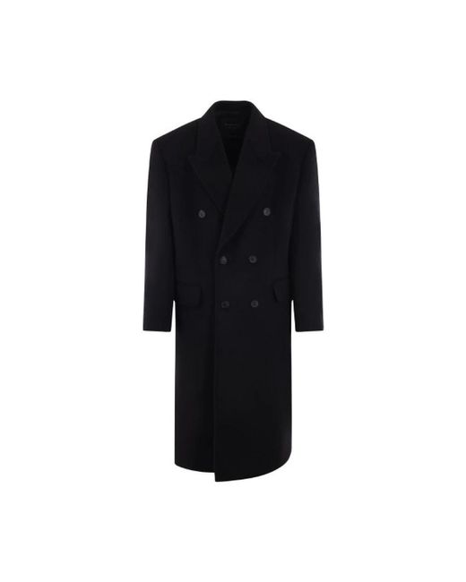 Balenciaga Black Double-Breasted Coats for men