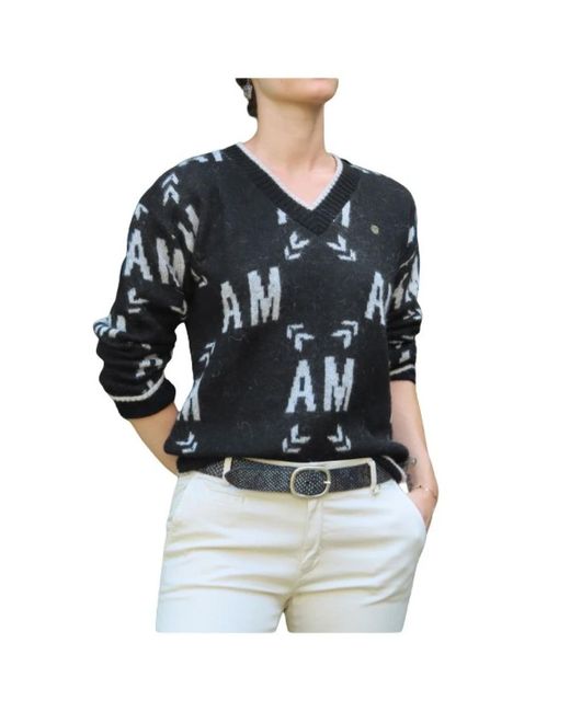 V-Neck Knitwear di Aeronautica Militare in Black