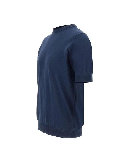 FILIPPO DE LAURENTIIS Blue Round-Neck Knitwear for men