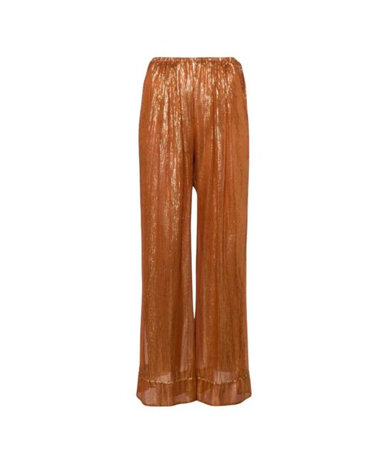 Trousers > wide trousers Forte Forte en coloris Brown