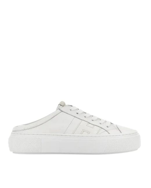 Hogan White Crosswind Mules