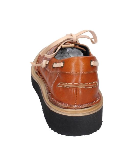 Moma Brown Laced Shoes