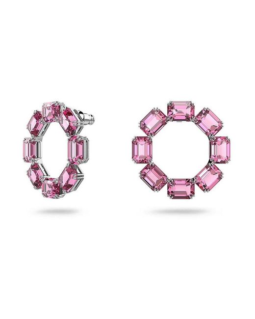 Swarovski Pink Millenia Hoop Earrings