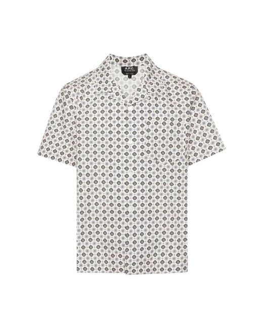 A.P.C. White Short Sleeve Shirts for men