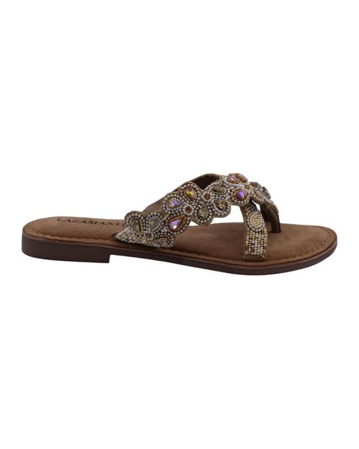 Sliders Lazamani en coloris Brown