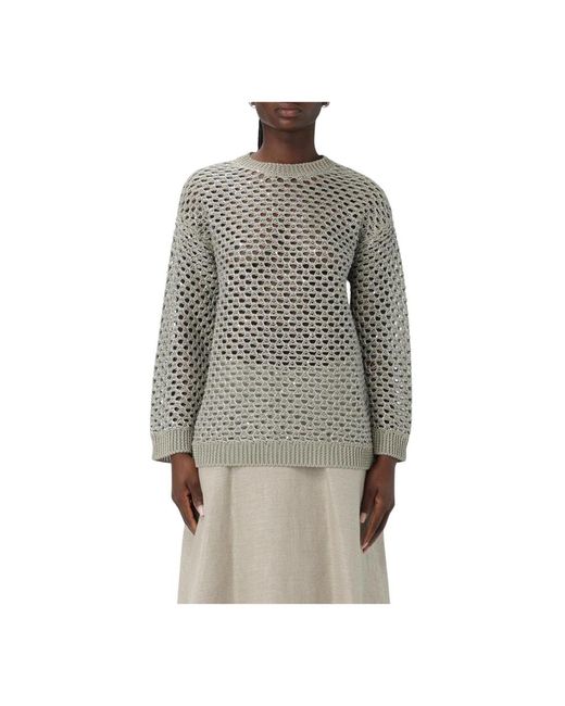 Valentino Gray Metallic Detail Strickpullover