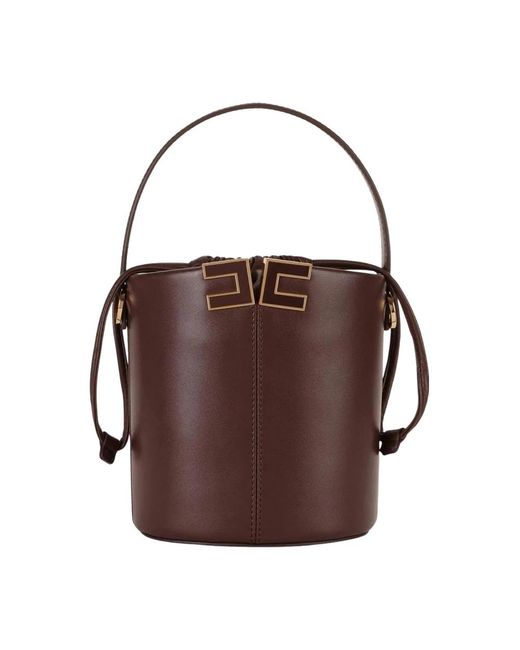 Elisabetta Franchi Brown Bucket Bags