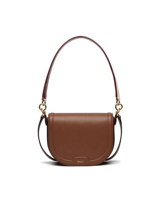 Bally Brown Code Flap Crossbody Bag
