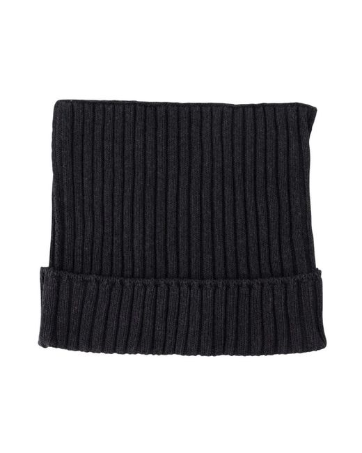 Acne Ribbed Square Beanie in het Black