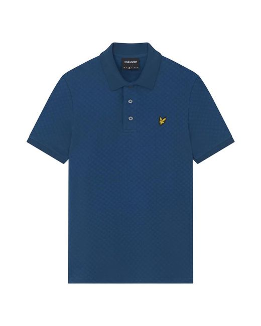 Grid texture polo shirt di Lyle & Scott in Blue da Uomo