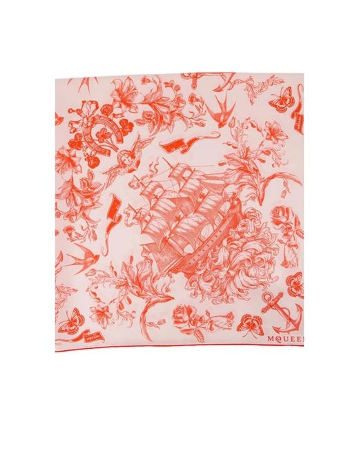 Alexander McQueen Pink Sailor Tattoo Schal