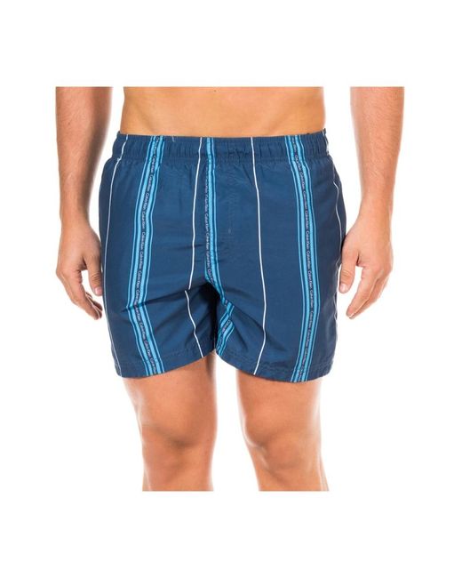 Calvin Klein Badmode ,Blauw ,Polyester Marineblauwe Gestreepte Zwemkleding in het Blue voor heren