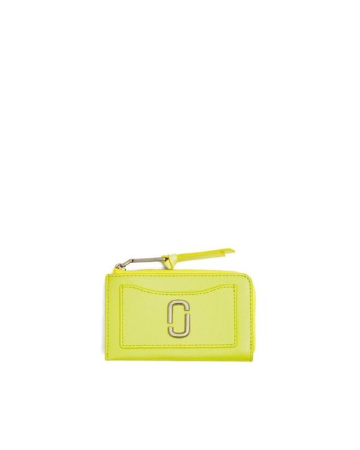 Portafoglio giallo in pelle con logo plaque di Marc Jacobs in Yellow
