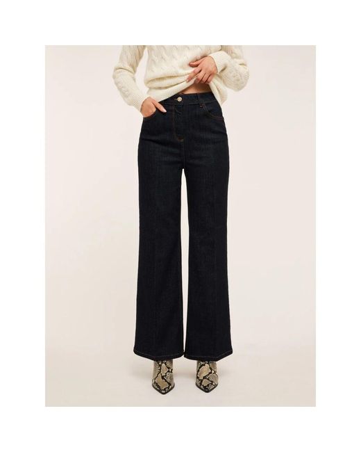 mötivi Black Jeans mit weitem bein, modell lila