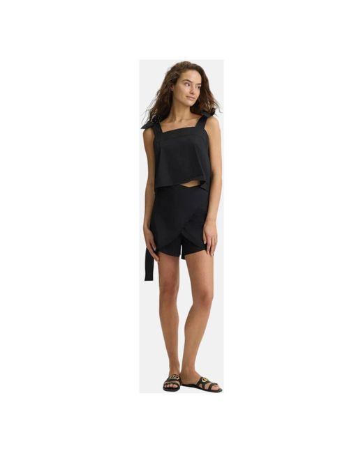 Liu Jo Black Bermuda-Shorts Aus Baumwolle Mit Frontknoten