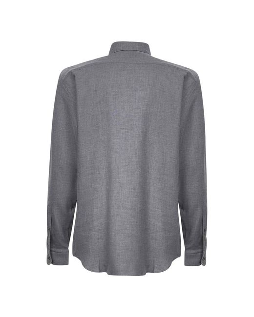 Zegna Klassiek Grijs Katoen Kasjmier Overhemd in het Gray voor heren