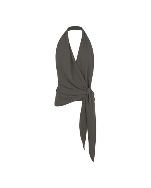 Cortana Black Sleeveless Tops