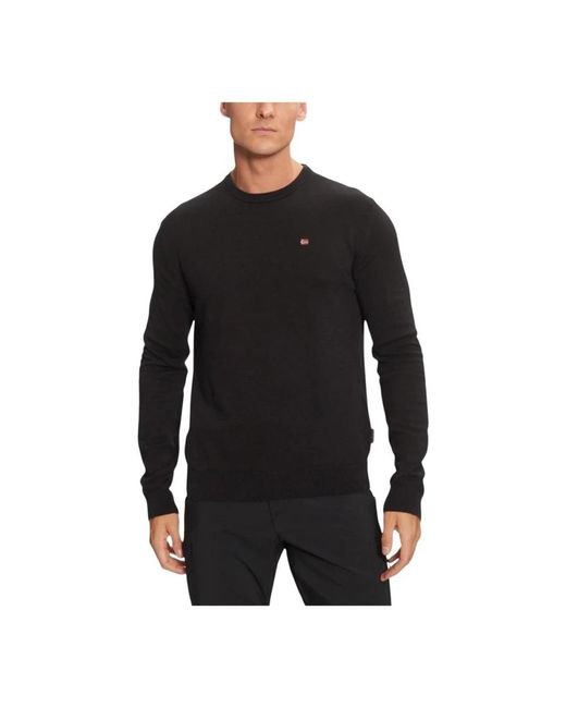Napapijri Black Round-Neck Knitwear for men