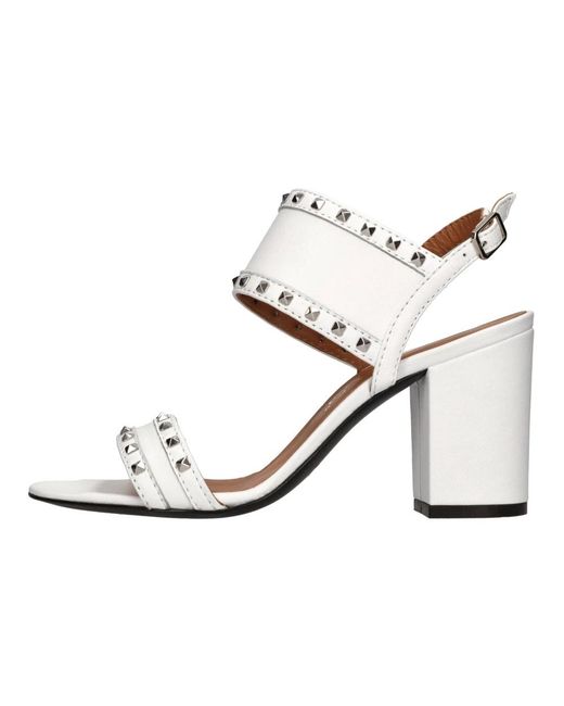Via Roma 15 White High Heel Sandals