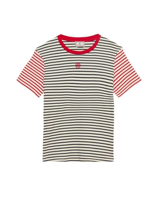 Ines De La Fressange Paris Red Paul baumwoll gestreiftes t-shirt