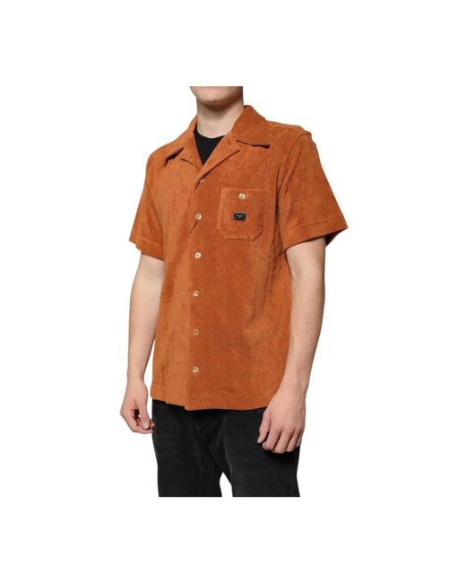 Dolce & Gabbana Orange Short Sleeve Shirts for men