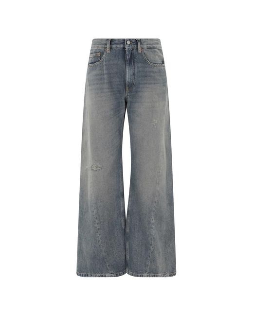 MM6 by Maison Margiela Gray Wide Jeans