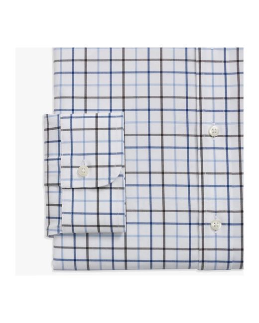 Brooks Brothers Blaues regular fit stretch-baumwollhemd mit button-down-kragen in Blue für Herren