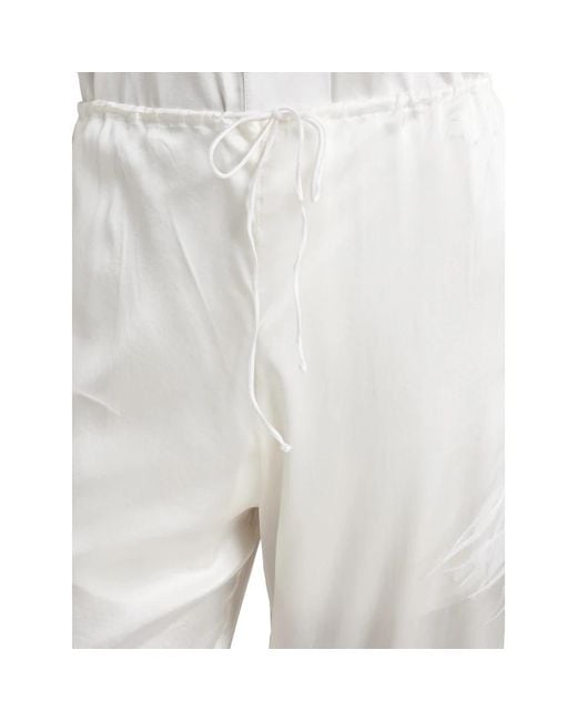 Oseree White Wide Trousers