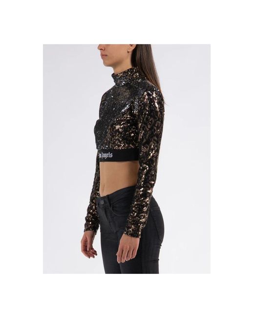 Palm Angels Black Long Sleeve T-Shirts