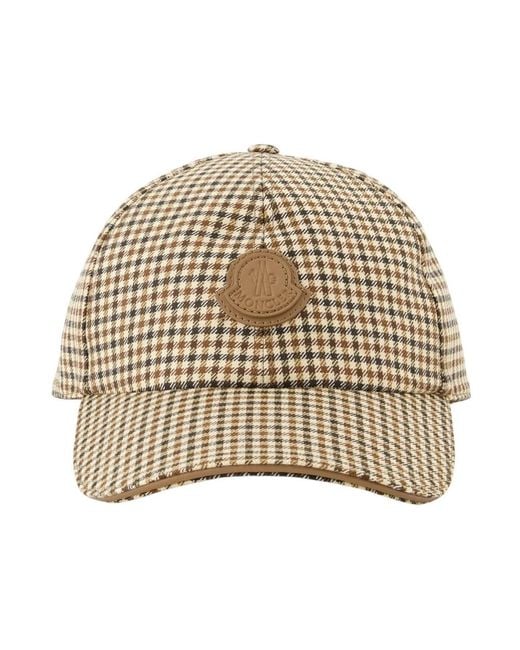 Moncler Karierter Wollmütze in Natural für Herren
