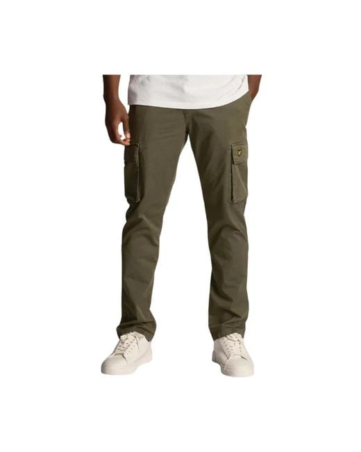 Lyle & Scott Green Slim-Fit Trousers for men
