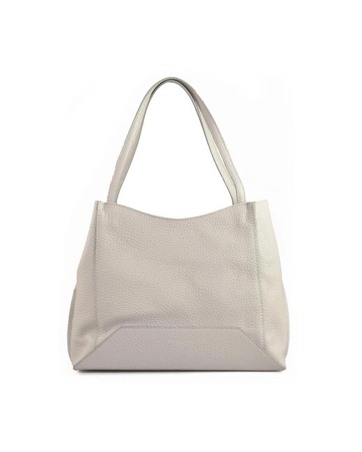 Gianni Chiarini Leren Schoudertas Met Ritssluiting in het Gray