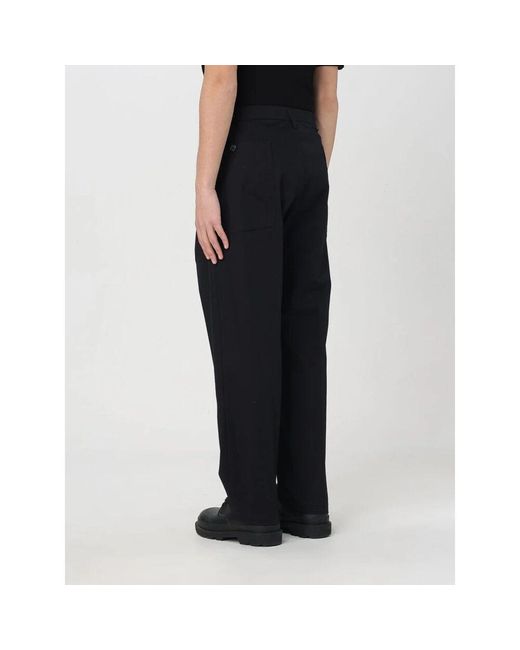 Straight Trousers Paolo Pecora de hombre de color Black