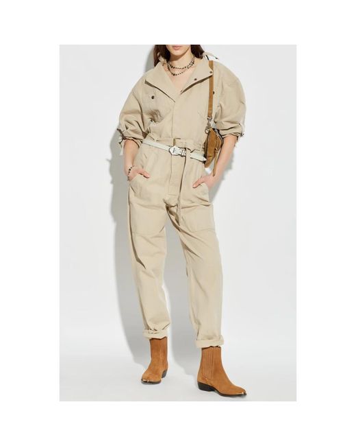 Isabel Marant Jumpsuits & Playsuits ,Katoen Nessime Jumpsuit in het Natural