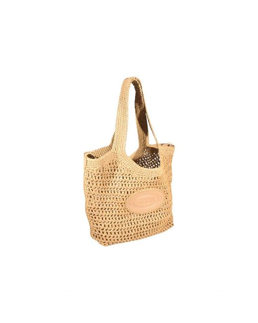 Tod's Metallic Raffia Medium Tote Bag