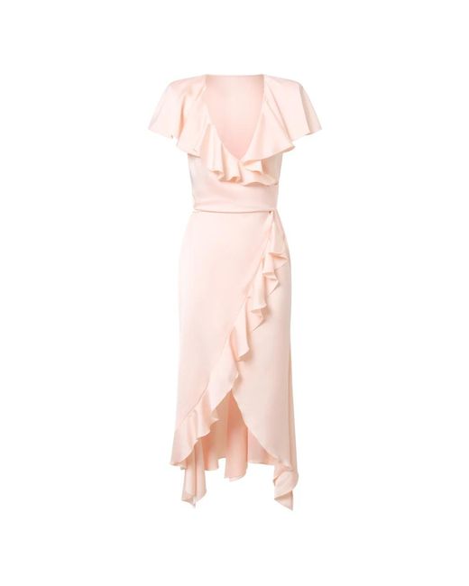 Vestido elegante con volantes de satén Philosophy Di Lorenzo Serafini de color Pink