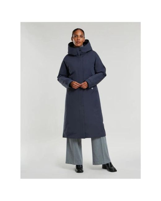 Creenstone Jassen ,Blauw ,Leer Enite Parka in het Blue