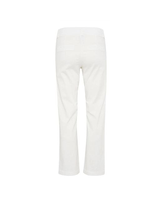 Part Two Cropped Trousers in het White