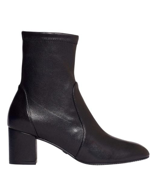 Stuart Weitzman Black Schwarze Lederstiefeletten