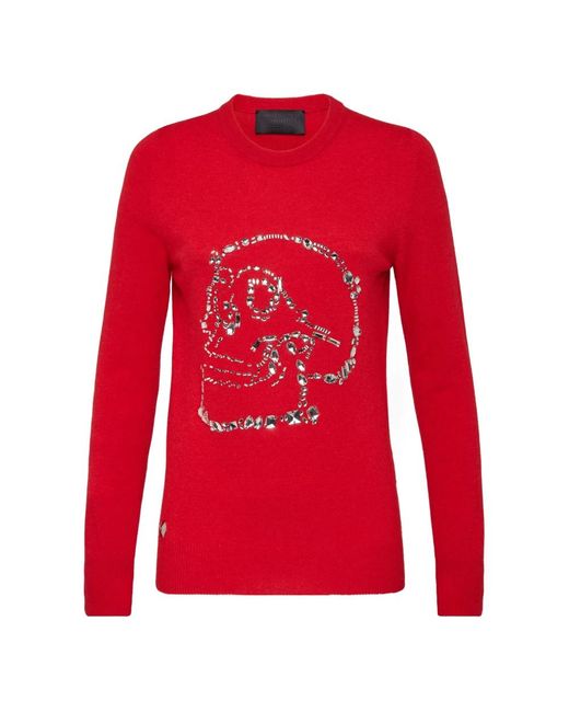 Philipp Plein Pullover Round Neck Ls Look in het Red