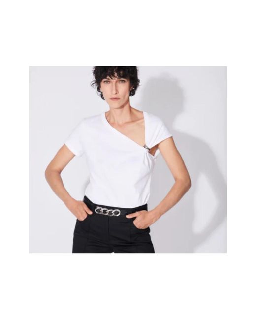 Barbara Bui White Weißes jersey mode t-shirt
